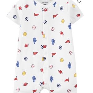 Carters sports-print summer romper, size 18 month.